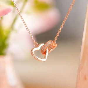 925 Silver Heart 2 Heart Necklace