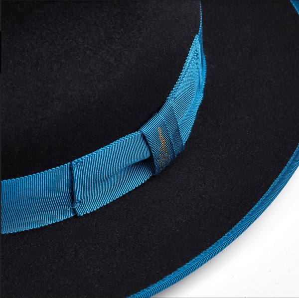 The Fox Fedora - Black & Turquoise - Image 3